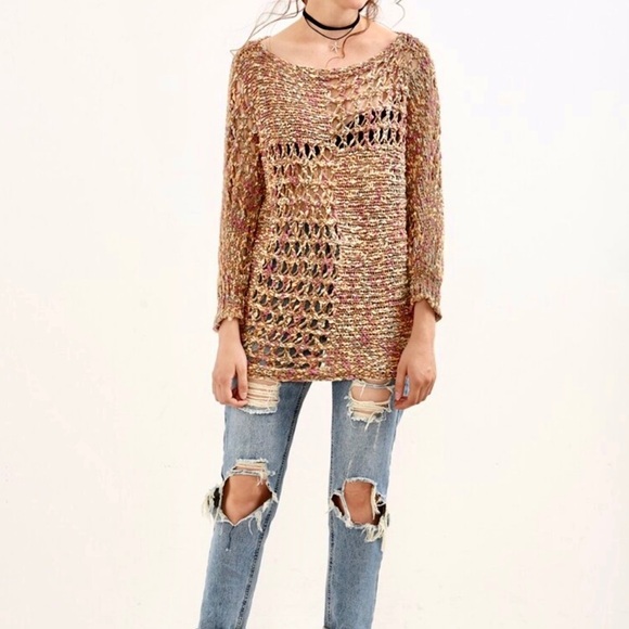 Cotton Candy Handmade wide knit sweater - Picture 3 of 12